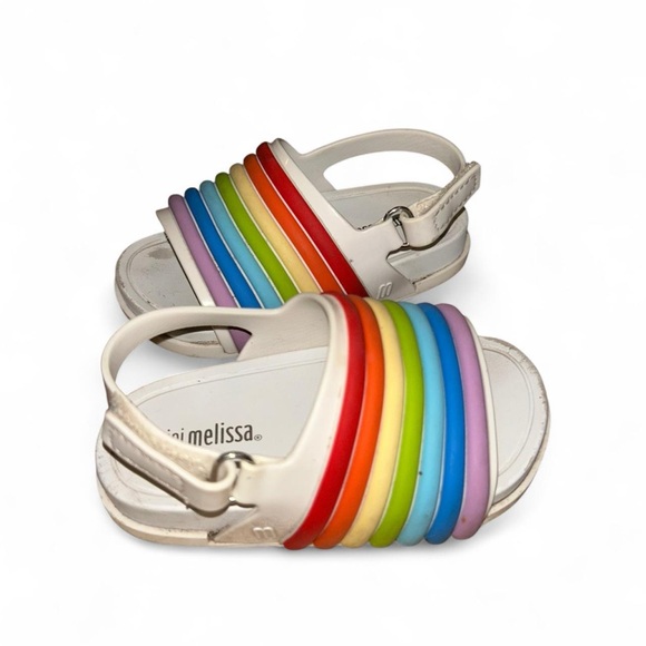 Mini Melissa beach slide sandal with rainbow vamp size 6 - Picture 2 of 5